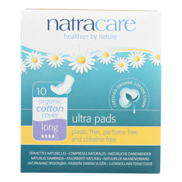 Natracare Natural Uitra Pads W-wings - Long W-organic Cotton Cover - 10 Pack