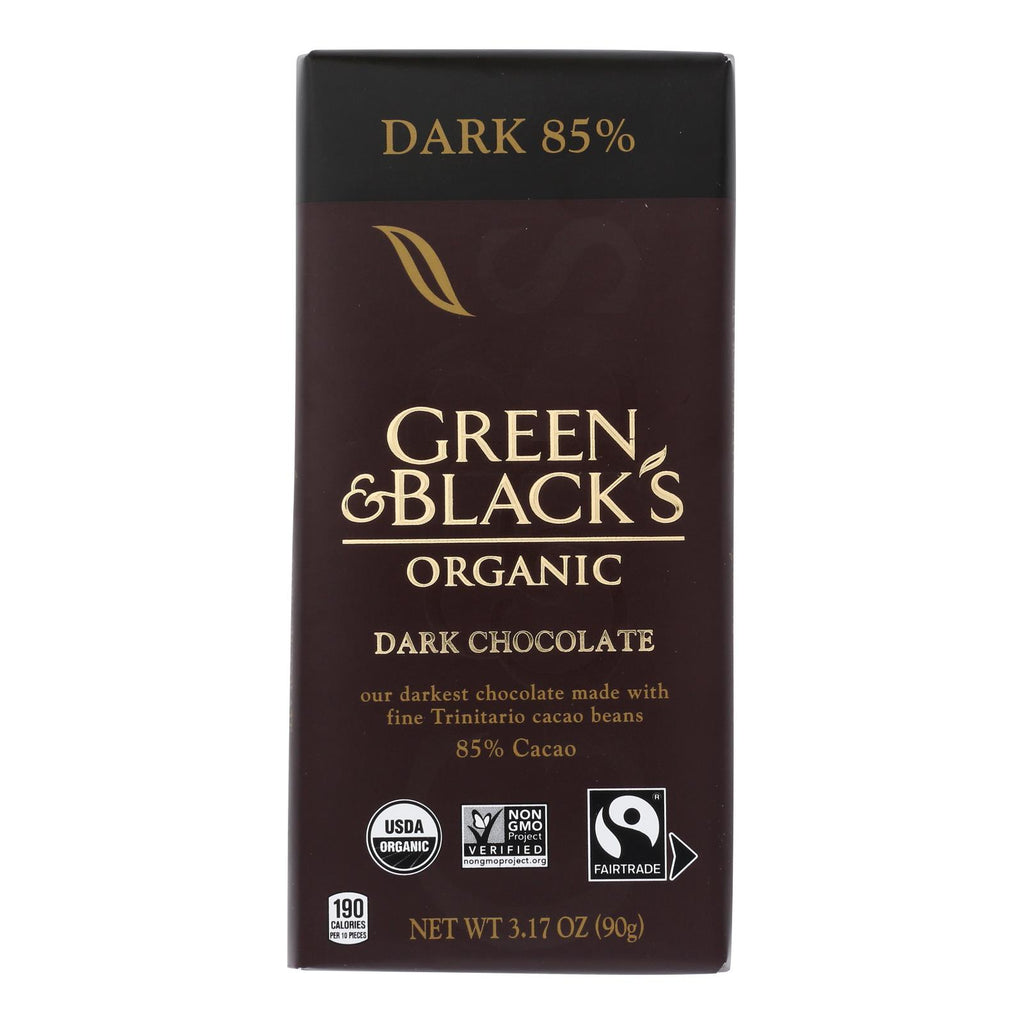 Green & Black's 85% Cacao Dark Chocolate - Case Of 10 - 3.17 Oz
