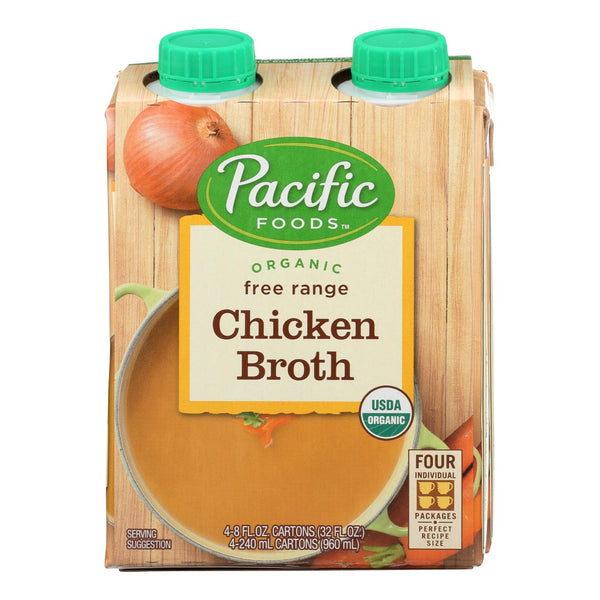 Pacific Natural Foods Chicken Broth - Free Range - Case Of 6 - 8 Fl Oz.