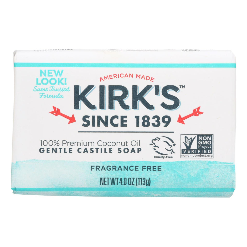 Kirk's Natural Original Coco Castile Soap Fragrance Free - 4 Oz