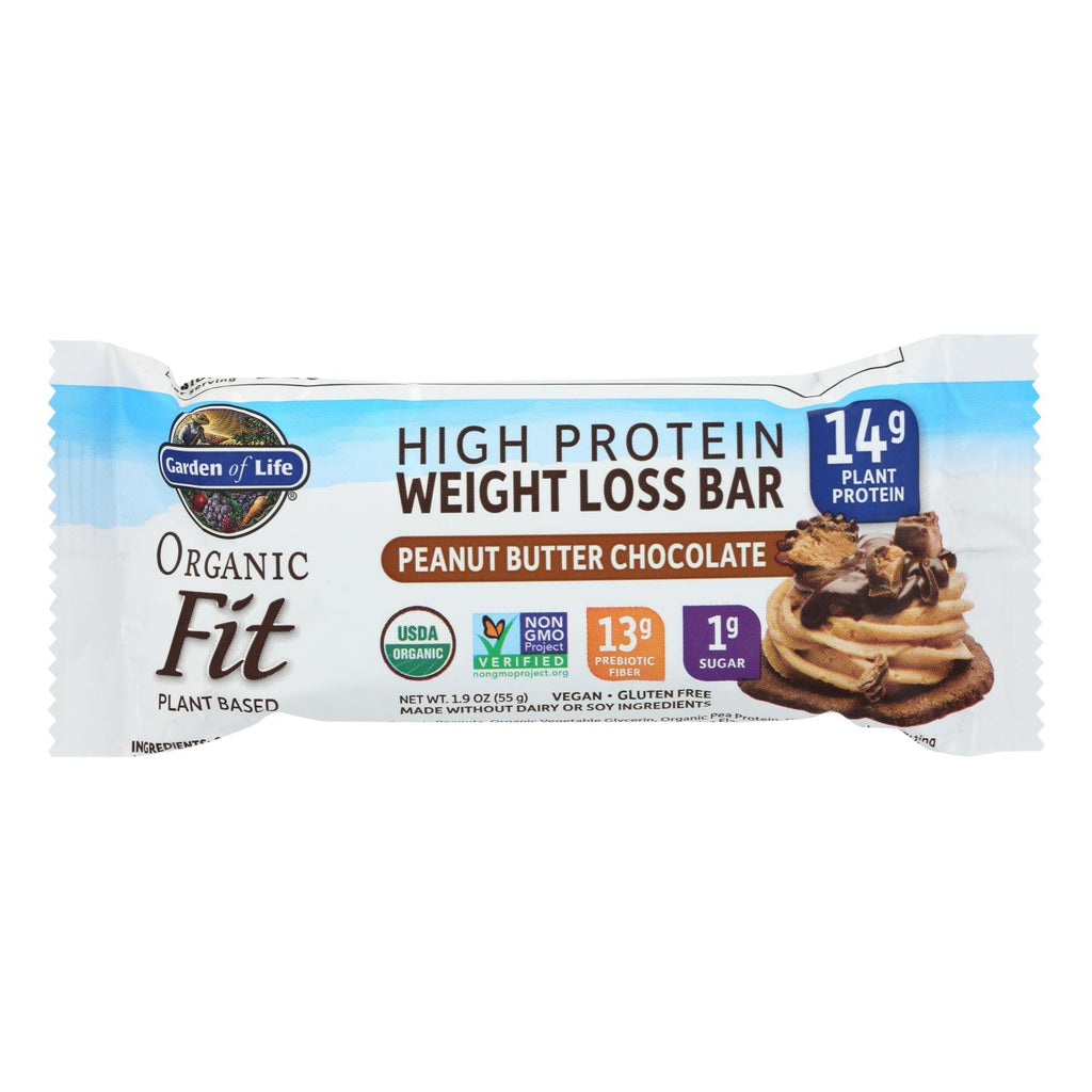 Garden Of Life - Fit High Protein Bar Peanut Butter Chocolate - Case Of 12 - 1.9 Oz