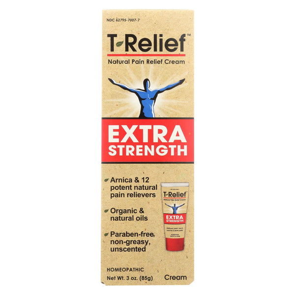T-relief - Natural Pain Relief Cream - Extra Strength - 3 Oz.