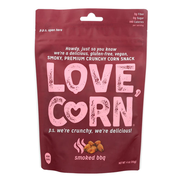 Love Corn® Smoky Premium Crunchy Corn Snack - Case Of 12 - 4 Oz