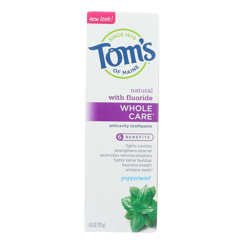 Tom's Of Maine - Tp Whole Care Ppmnt Fluor - Case Of 6 - 4 Oz