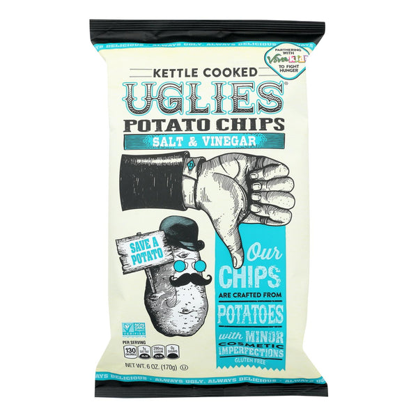 Diffenbach's Ugly Snacks Salt And Vinegar Kettle Cooked Chips  - Case Of 12 - 6 Oz