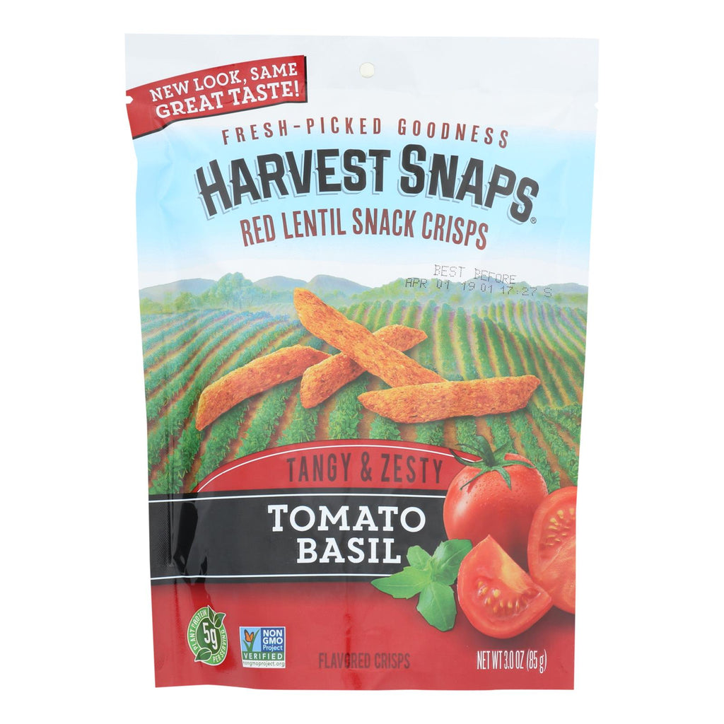 Calbee Snapea Crisp - Lentil Snaps - Tomato Basil - Case Of 12 - 3 Oz