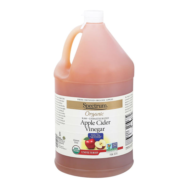 Spectrum Naturals Organic Unfiltered Apple Cider Vinegar - Case Of 4 - 1 Gal