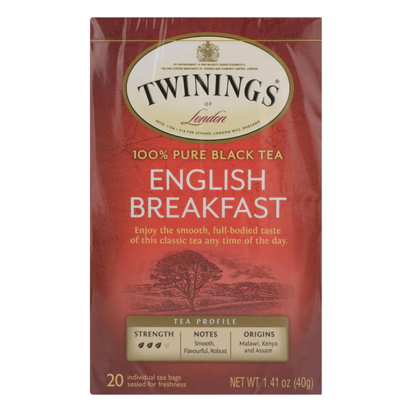 Twinings Tea English Breakfast Tea - Black Tea - Case Of 6 - 20 Bags