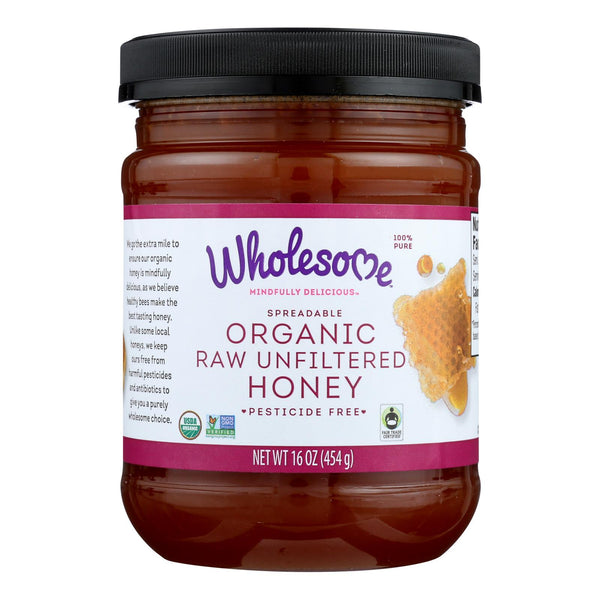 Wholesome Sweeteners Organic Raw Honey - Liquid Sweetener - Case Of 6 - 16 Oz.