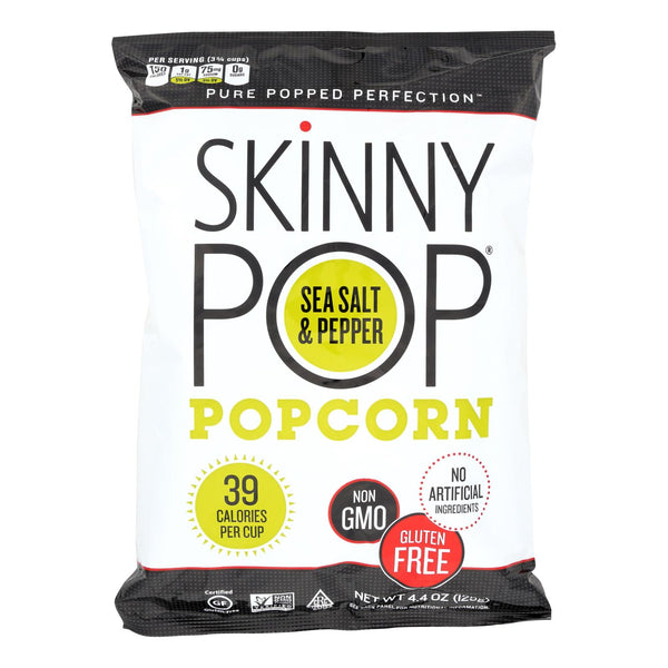Skinnypop Popcorn Skinny Pop - Sea Salt And Black Pepper - Case Of 12 - 4.4 Oz.