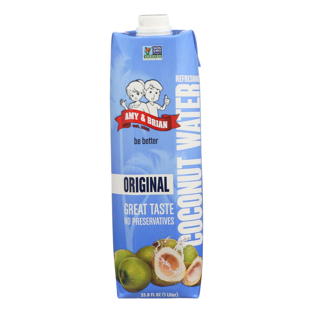 Amy And Brian - Coconut Water - Original - Case Of 6 -33.8 Fl Oz.