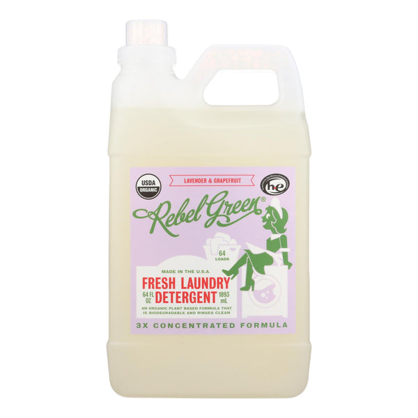 Rebel Green Laundry Detergent - Lavender And Grapefruit - Case Of 4 - 64 Fl Oz