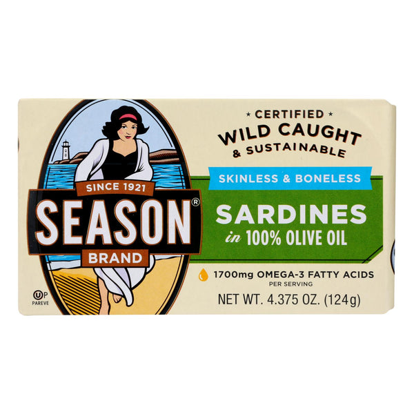 Season Sardines In Olive Oil  - Case Of 12 - 4.375 Oz