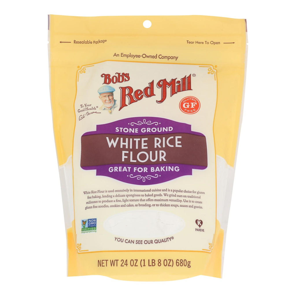 Bob's Red Mill - Flour Wht Rice Stne Ground - Case Of 4-24 Oz