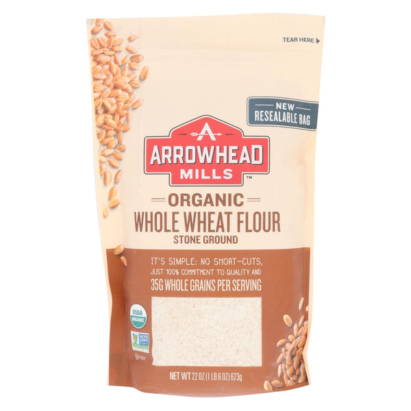 Arrowhead Mills - Organic Whole Wheat Flour - Stone Ground - Case Of 6 - 22 Oz.
