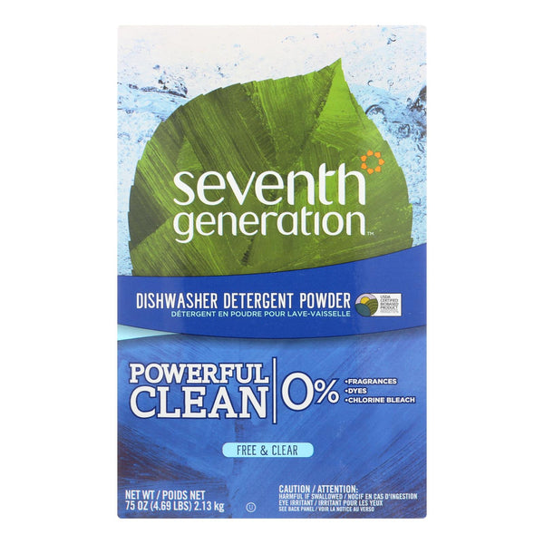 Seventh Generation Auto Dish Powder - Free And Clear - Case Of 8 - 75 Oz.