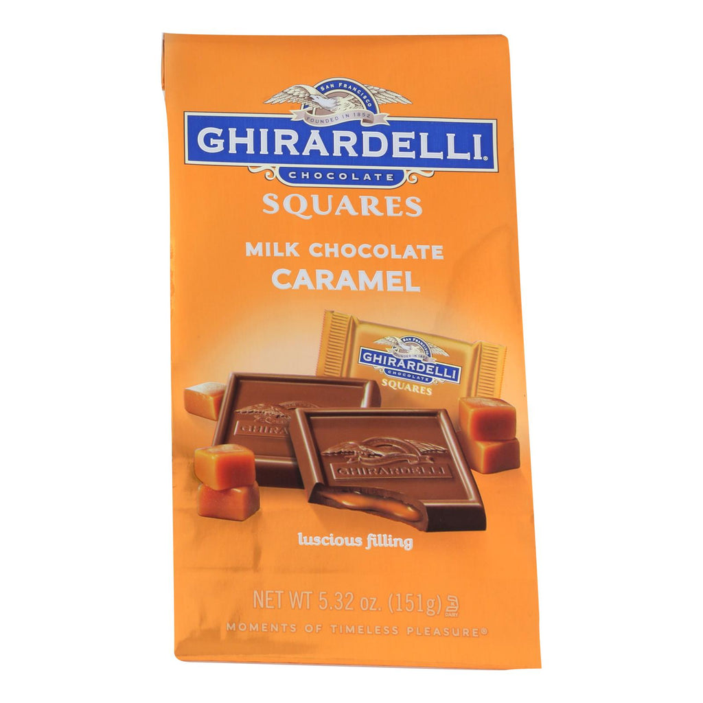 Ghirardelli Milk Chocolate Caramel Squares  - Case Of 6 - 5.32 Oz