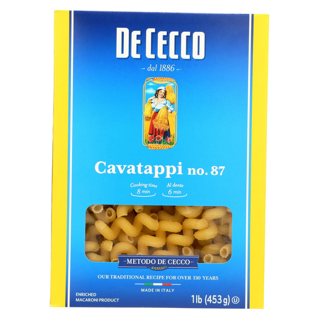 De Cecco Pasta - Pasta - Cavatappi - Case Of 12 - 16 Oz