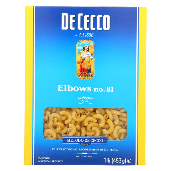 De Cecco Pasta - Elbows Pasta - Case Of 20 - 16 Oz.