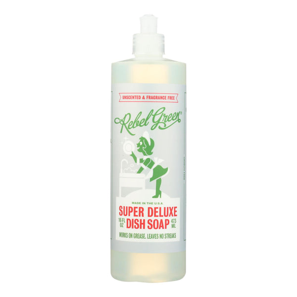 Rebel Green Dish Soap - Deluxe - Unscented - Case Of 4 - 16 Fl Oz