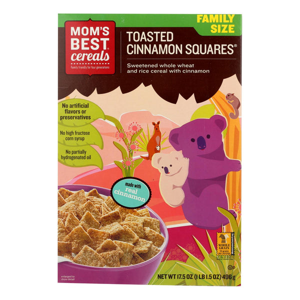 Mom's Best Naturals Toasted Cinnamon Squares - Case Of 14 - 17.5 Oz.
