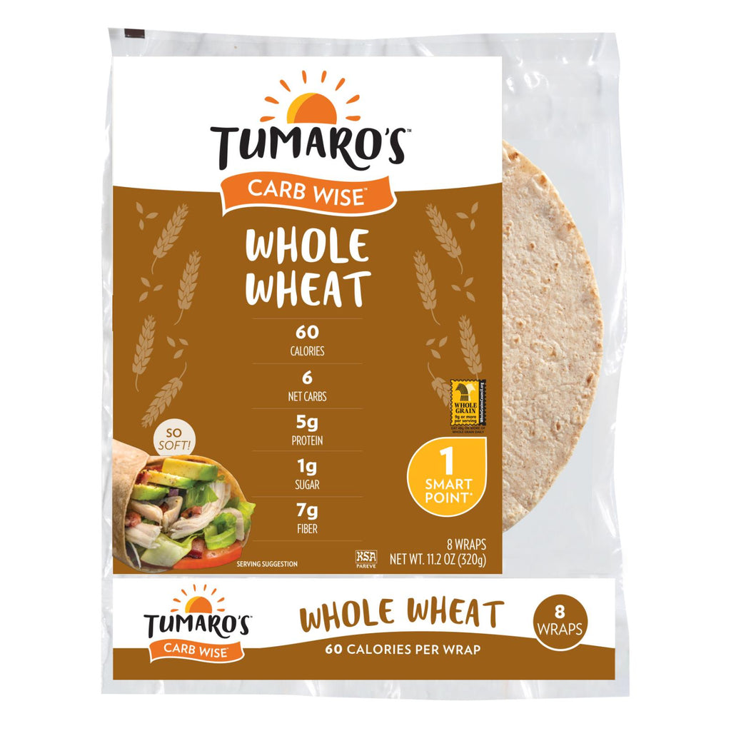 Tumaro's 8-inch Whole Wheat Carb Wise Wraps - Case Of 6 - 8 Ct