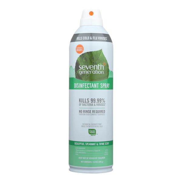 Seventh Generation Spray Disinfectant - Eucalyptus Spearmint Thyme - Case Of 8 - 13.9 Oz