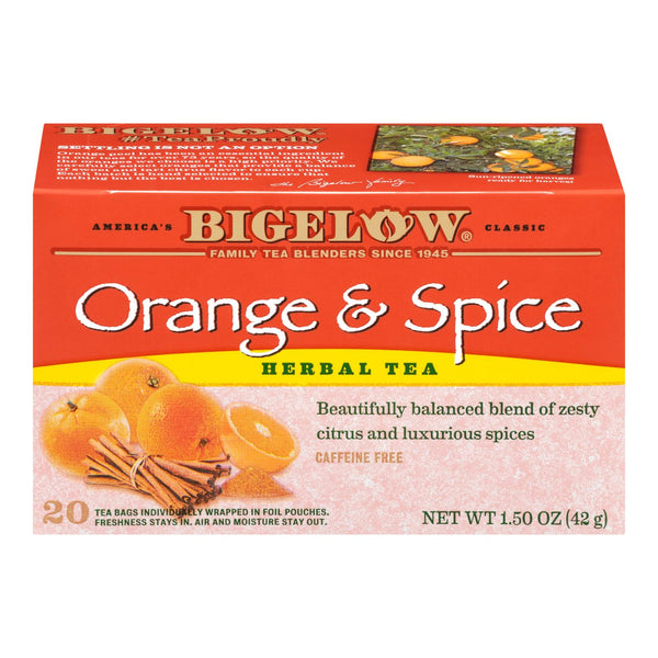 Bigelow Tea Orange & Spice Herb Tea - Case Of 6 - 20 Bag