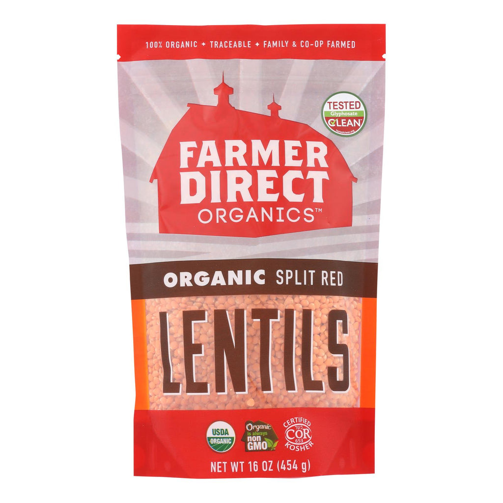 Farmer Direct Co-op - Lentils Split Red - Case Of 12 - 1 Lb