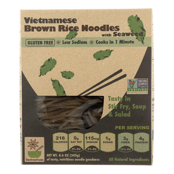 Star Anise Foods Noodles - Brown Rice - Vietnamese - With Seaweed - 8.6 Oz - Case Of 6