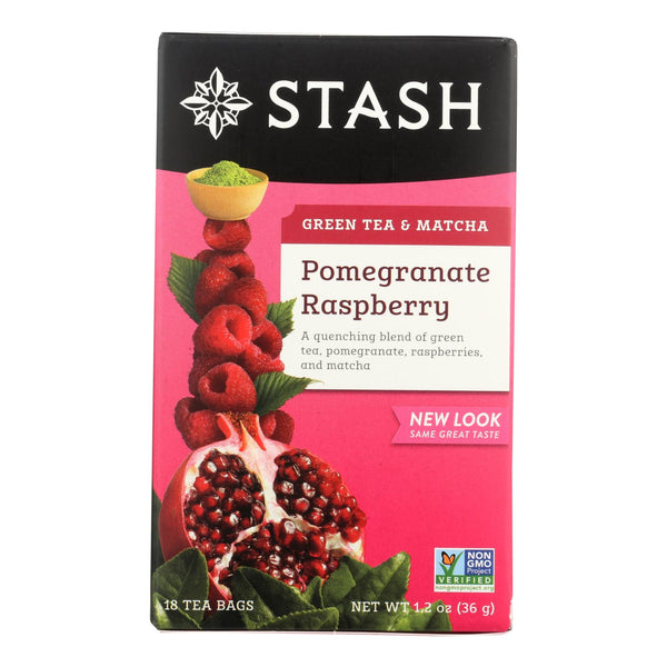 Stash Pomegranate Raspberry Green Tea With Matcha - 18 Tea Bags - Case Of 6
