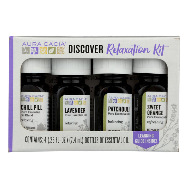 Aura Cacia - Discover Relaxation Essential Oil Kit - Each Of - 4-0.25 Fl Oz.