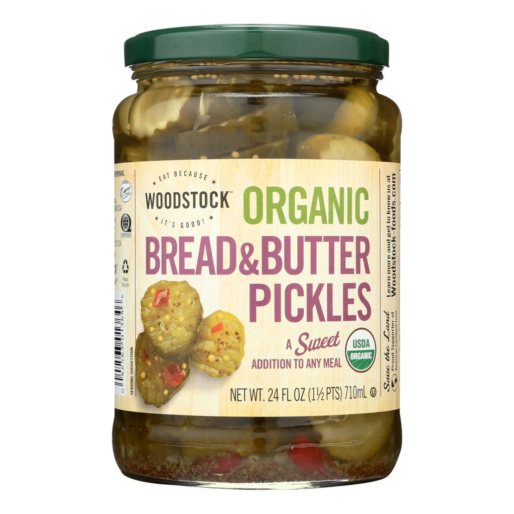 Woodstock Organic Bread And Butter Pickles - Case Of 6 - 24 Oz