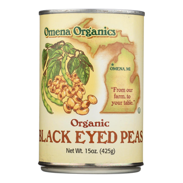Omena Organics - Peas Black Eyed - Case Of 12 - 15 Oz