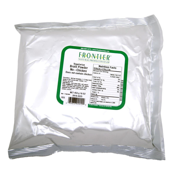 Frontier Herb Broth Powder Chicken Flavored - Single Bulk Item - 1lb
