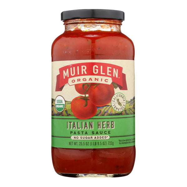 Muir Glen Pasta Sauce Italian Herb - Pasta - Case Of 12 - 25.5 Fl Oz.
