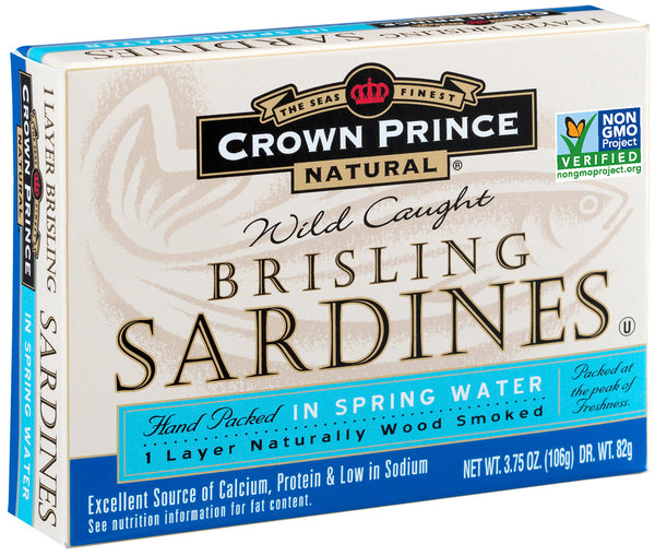 Crown Prince Brisling Sardines in Water (12x3.75 Oz)