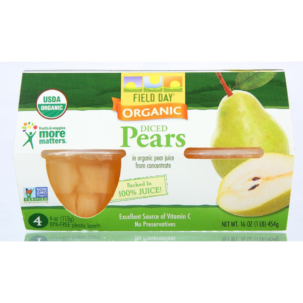 Field Day Organic Diced Pear Cups (6x4PK )