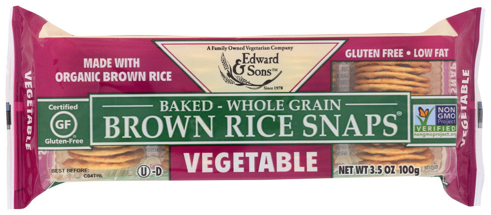 Edward & Sons vegetable Brown Rice Snaps (12x3.5 Oz)