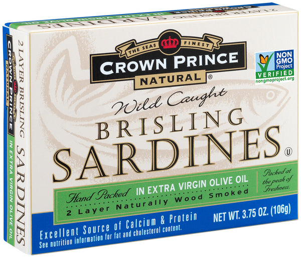 Crown Prince Brisling Sardines in Olive Oil (12x3.75 Oz)