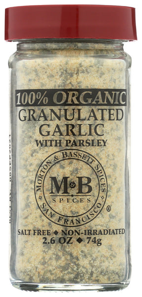 Morton & Bassett Organic Granulated Garlic With Parsley (3x2.6Oz)