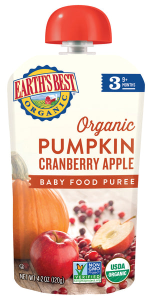 Earth's Best Pumpkin Cranberry Apple Puree (2x6x4.2Oz)