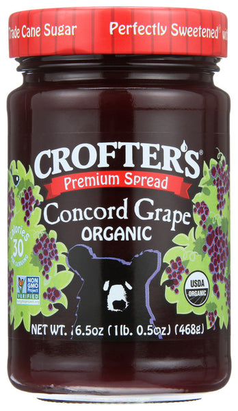 Crofters Organic Concord Grape Premium Fruit Spread (6x16.5Oz)