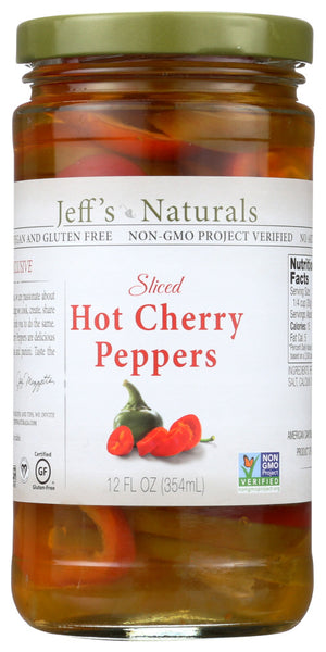 Jeff's Naturals Hot Chry PprsSliced (6x12OZ )
