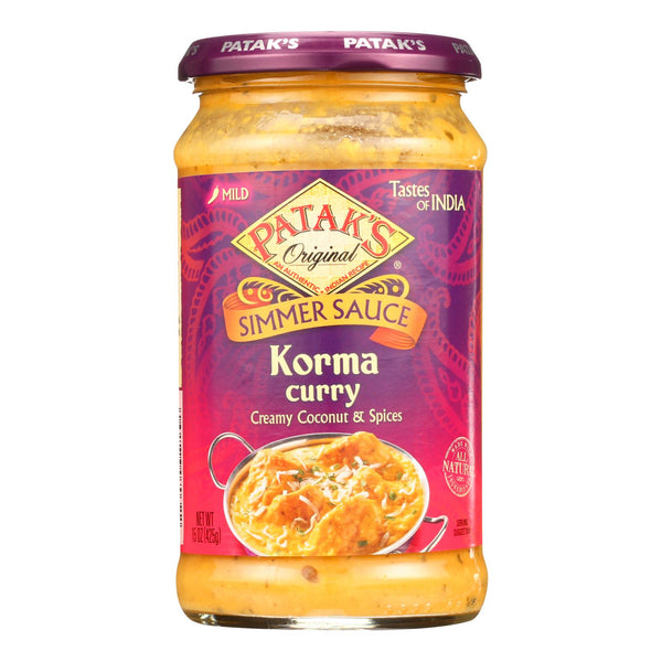 Pataks Simmer Sauce - Korma Curry - Mild - 15 Oz - Case Of 6
