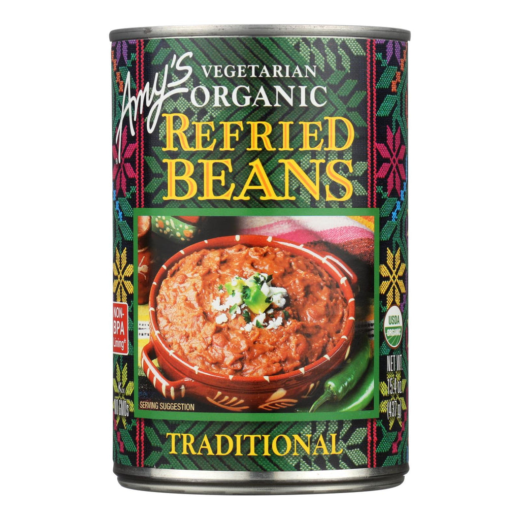 Amy's - Organic Traditional Refried Beans - Case Of 12 - 15.4 Oz.