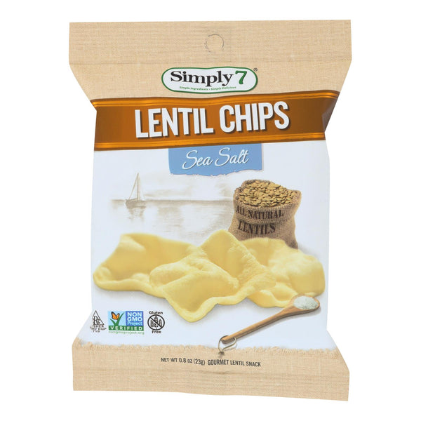 Simply 7 Lentil Chips - Sea Salt - Case Of 24 - 0.8 Oz.