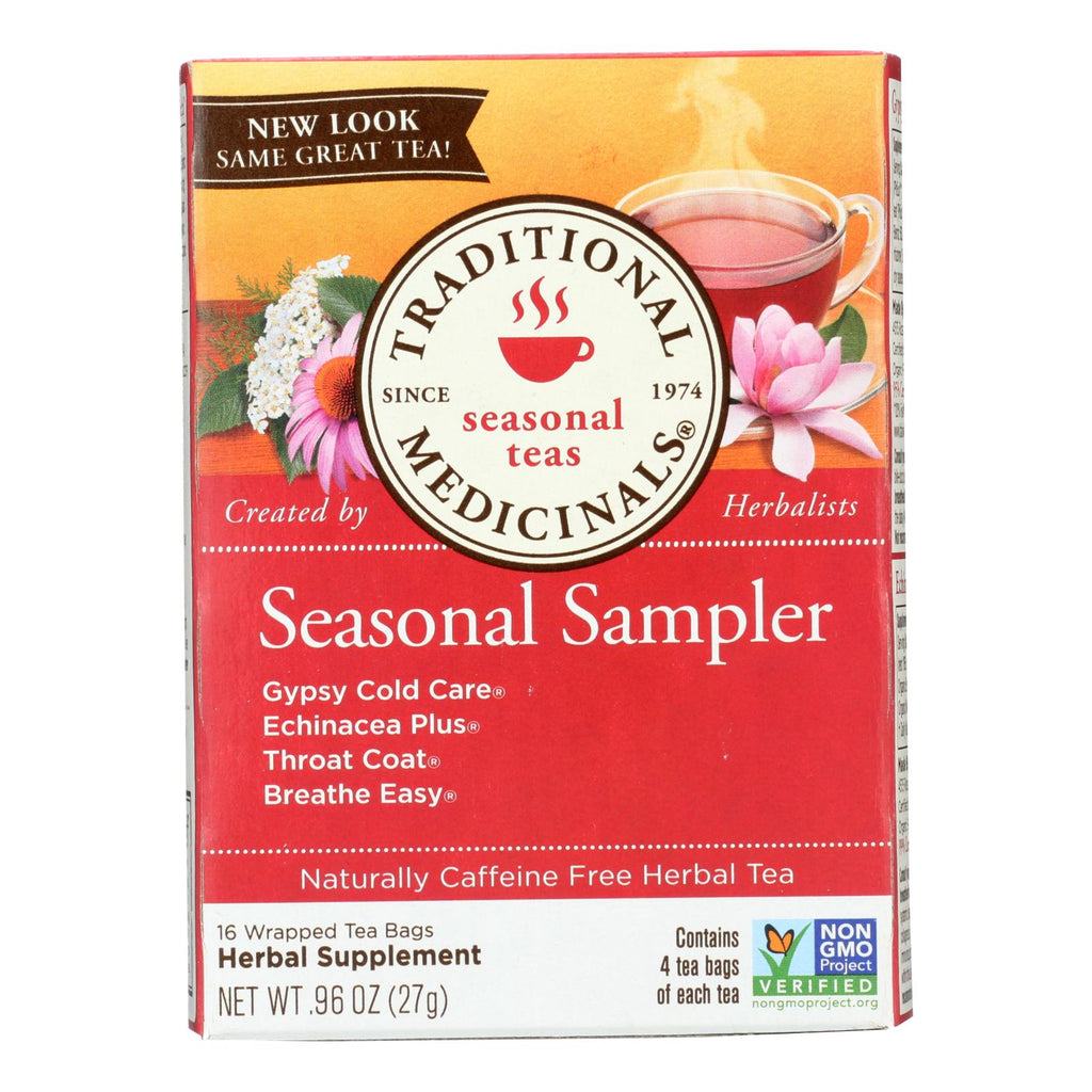 Traditional Medicinals Seasonal Herb Tea Sampler - 16 Tea Bags - Case Of 6