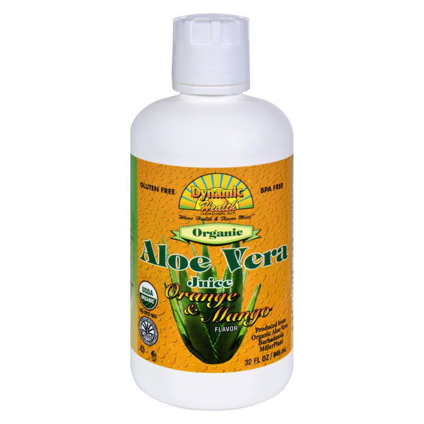 Dynamic Health Organic Aloe Vera Juice Orange Mango - 32 Fl Oz