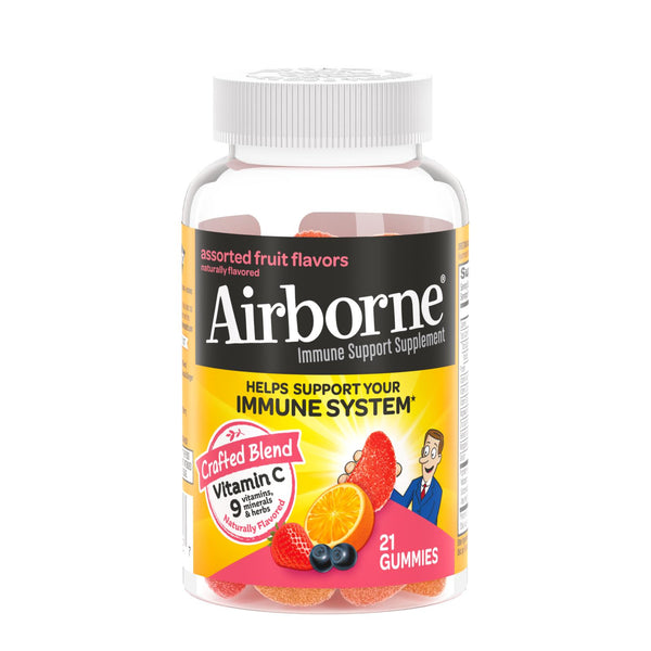 Airborne - Vitamin C Gummies For Adults - Assorted Fruit Flavors - 21 Count